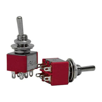 20pcs Red Mini Toggle Switch DPDT ON-ON Audio Guitar Amp 6Pin 