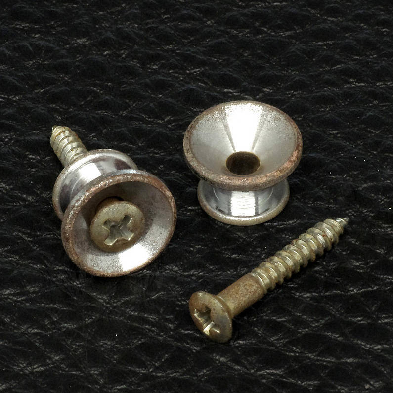 Gotoh Relic d Fender Style Strap Buttons Aged Chrome