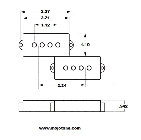 Mojotone Classic P Bass Pickup